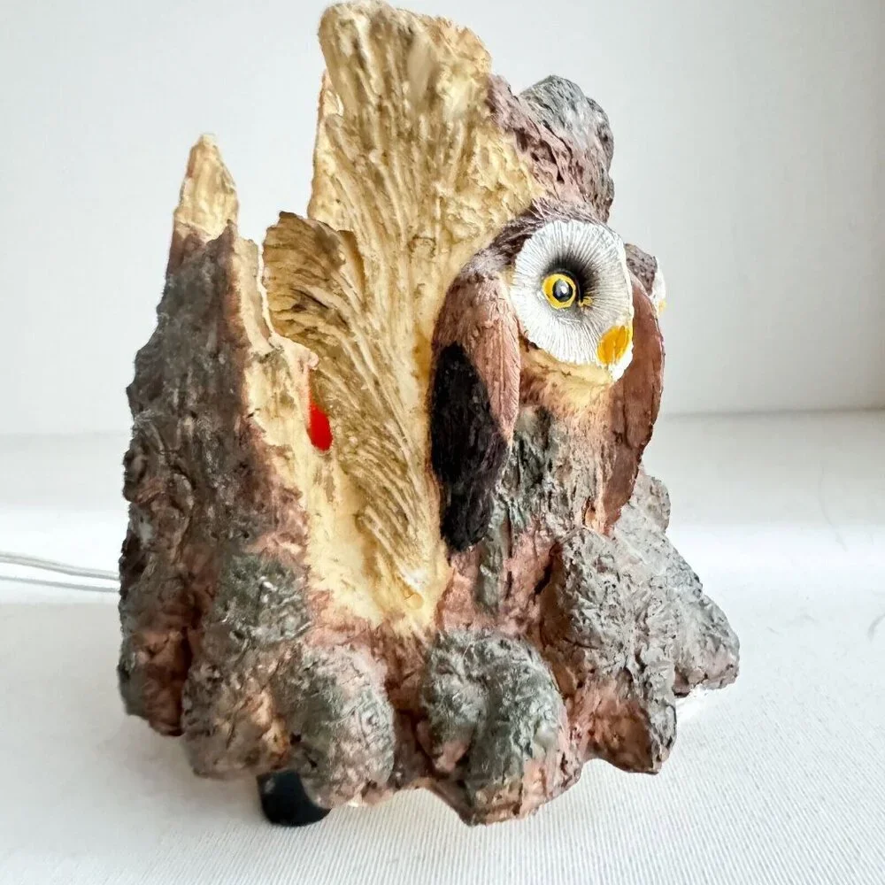 Vintage 70s Owl Theme Dimmer Lamp Small